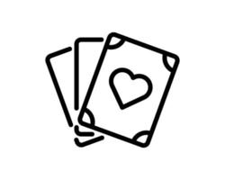 Card games simple black line web icon vector illustration. Editable stroke. 48x48 Pixel Perfect.