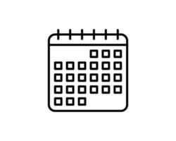 calendar line icon, outline vector logo illustration, linear pictogram isolated on white