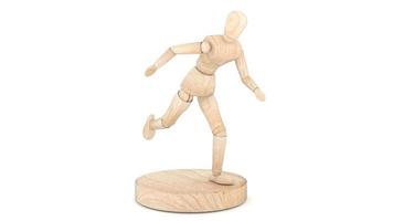 Run Wooden Dummy. 3D rendering photo