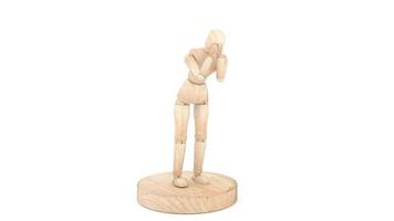 Sad Wooden Dummy. 3D rendering photo