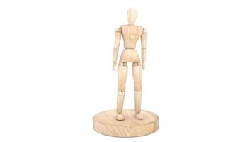 Wooden Dummy Stand, Show, Present. 3D rendering photo