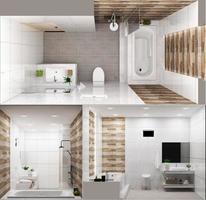 room interior design toilet room modern style.3D rendering photo