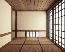 Designing the most beautiful Mock up, Designed specifically in Japanese style, empty room. 3D rendering photo