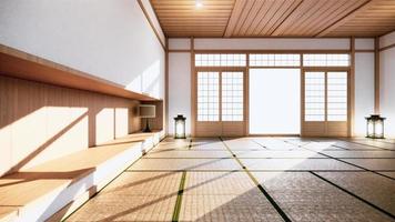 Japanese room tropical Interior style, Big empty room Interior mock up.3D rendering photo