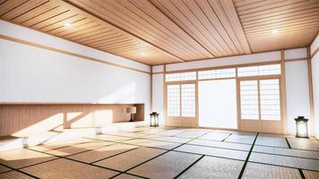 Japanese room tropical Interior style, Big empty room Interior mock up.3D rendering photo
