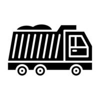 Dump Truck Glyph Icon vector