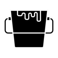 Paint Bucket Glyph Icon vector