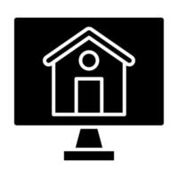 Buy House Online Glyph Icon vector