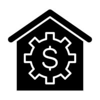 House Price Glyph Icon vector