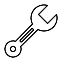 Spanner Line Icon vector
