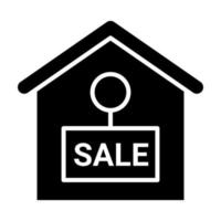 House for Sale Glyph Icon vector
