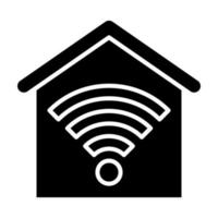 icono de glifo de wifi de casa vector