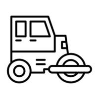 Road Roller Line Icon vector