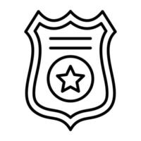 Police Badge Line Icon vector