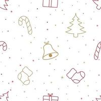 Seamless doodle christmas tree pattern with pastel color design vector