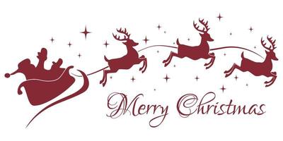 Merry Christmas with Santa Claus sleigh