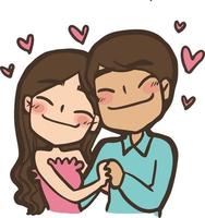 Cartoon Couples Together Character vector