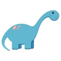Cute dinosaur for decorating the nursery, Mesozoic era stickers for children, illustration in a flat style isolated on a white. vector