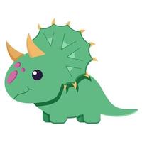 Cute dinosaur for decorating the nursery, Mesozoic era stickers for children, illustration in a flat style isolated on a white. vector