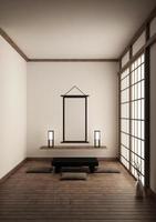 habitación estilo japonés - simulacro de diseño de interiores. Representación 3d foto