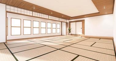 The interior design white modern living room asia style. 3d illustration, 3d rendering photo