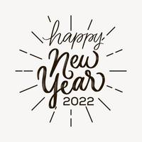 hand lettering happy new year 2022. vector design. letting new year 2022 isolated design