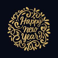 creative hand lettering happy new year. lettering new year isolated design vector