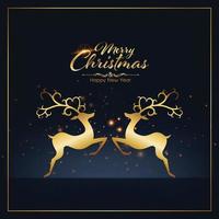 Merry Christmas and Happy New Year on Blue background. Invitation card vector and illustration.