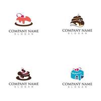 cupcake panadería logo icono de plantilla de postre dulce diseño de panadería vector