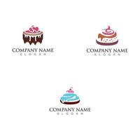 Cupcake Bakery Logo sweet dessert template icon Bakery design vector