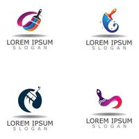 Paint brush color logo icon Graphic illustration design vector