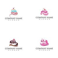 cupcake panadería logo icono de plantilla de postre dulce diseño de panadería vector