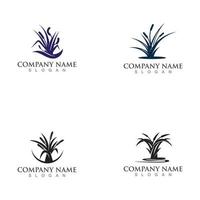 Grass logo design template vector