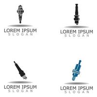 Spark plug icon auto car. The spare part for an internal engine vector