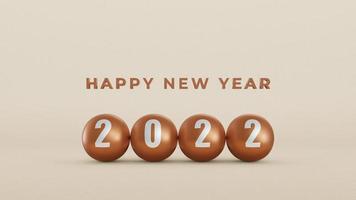 gelukkig nieuwjaar 2022 met koperen bal