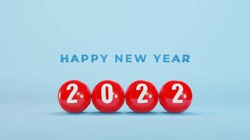Frohes neues Jahr 2022 mit roter Kugel video