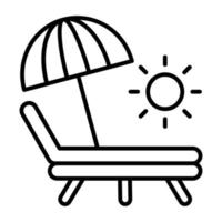 Sunbed Line Icon vector
