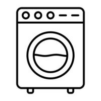 icono de línea de lavadora vector