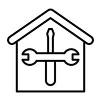 icono de línea de renovación de la casa vector