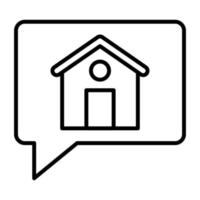 House Talk Line Icon vector