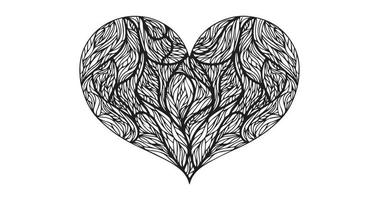 heart shaped thin lines natural form valentine's day element vector