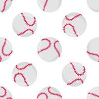 Seamless pattern with baseball ball flat style design vector illustration isolated on white background icon signs. Symbols of sport game baseball.