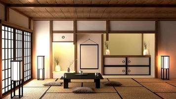 Room Design Japanese-style. 3D rendering photo