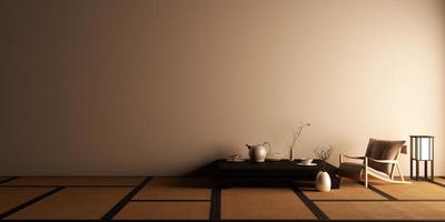 Mock up, Designed specifically in Japanese style, empty room. 3D rendering photo