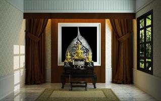 Tabernacle religion room asian style. 3D rendering photo