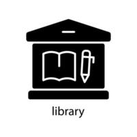 Library icon. Editable stroke. Design template vector