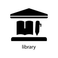 Library icon. Editable stroke. Design template vector