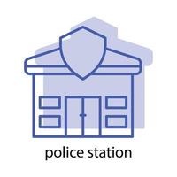 icono de la estación de policía. el icono se puede utilizar para icono de aplicación, icono web, infografía, trazo editable. vector de plantilla de diseño
