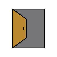 Open door icon. lineal color style design. design vector