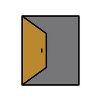 Open door icon. lineal color style design. design vector